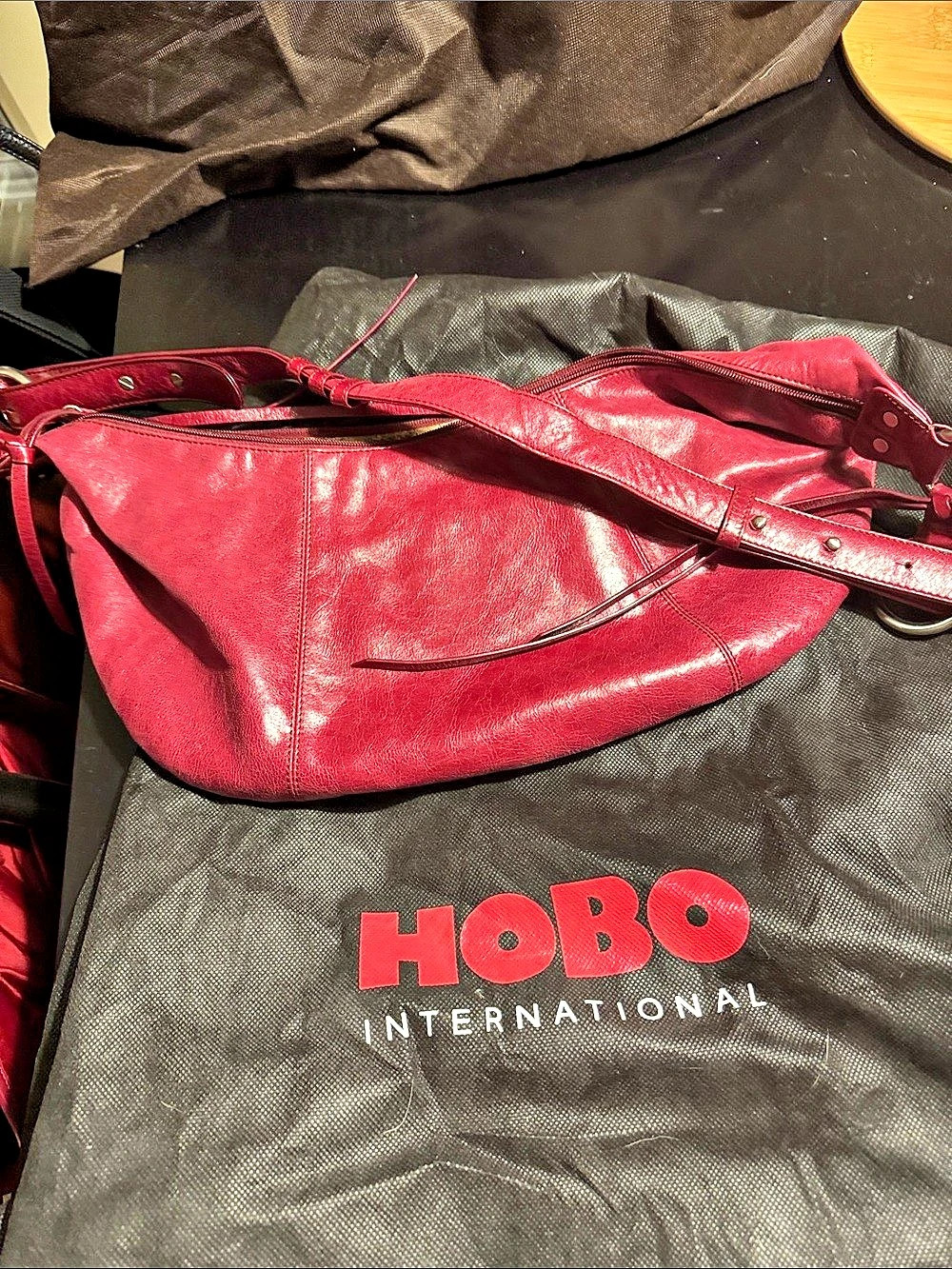 Hobo International Red Leather Hobo Bag